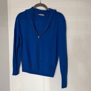 Everlane Blue Womens S Quarter Zip Sweater